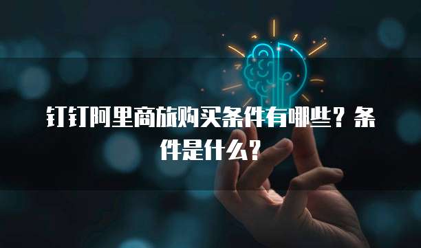 钉钉阿里商旅购买条件有哪些?条件是什么?