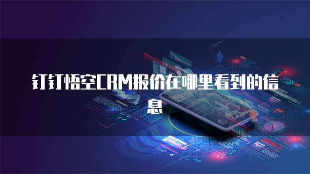 钉钉悟空CRM报价在哪里看到的信息