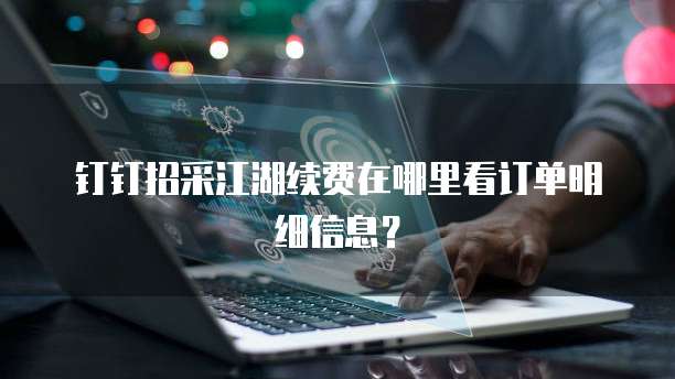 钉钉招采江湖续费在哪里看订单明细信息?