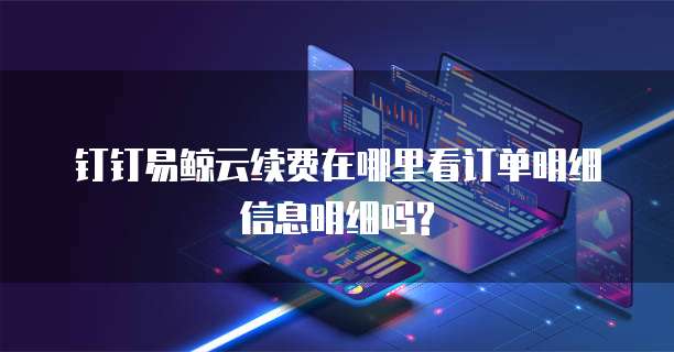 钉钉易鲸云续费在哪里看订单明细信息明细吗?
