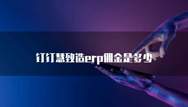 钉钉慧致造erp佣金是多少