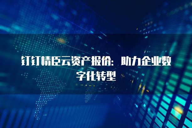 钉钉精臣云资产报价:助力企业数字化转型