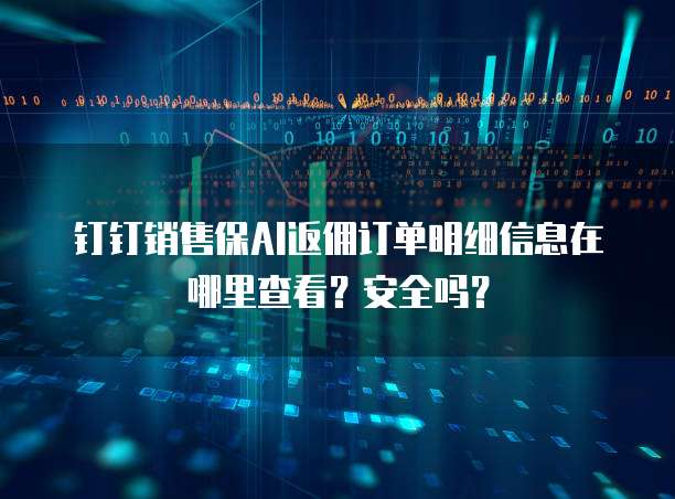 钉钉销售保AI返佣订单明细信息在哪里查看?安全吗?
