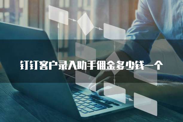 钉钉客户录入助手佣金多少钱一个