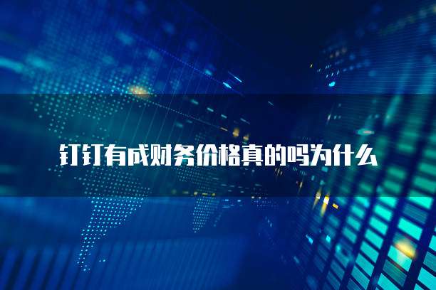 钉钉有成财务价格真的吗为什么