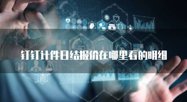 钉钉计件日结报价在哪里看的明细