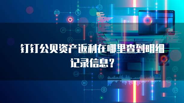 钉钉公贝资产返利在哪里查到明细记录信息?