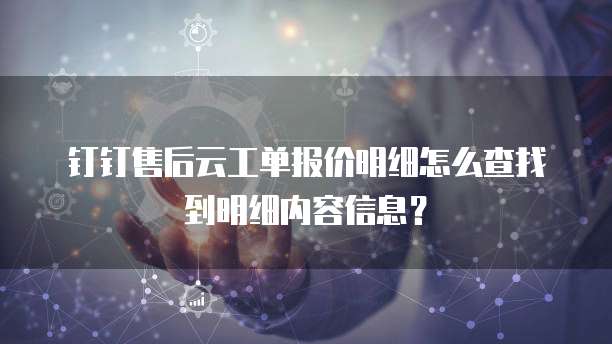 钉钉售后云工单报价明细怎么查找到明细内容信息?