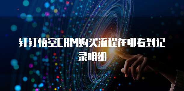 钉钉悟空CRM购买流程在哪看到记录明细