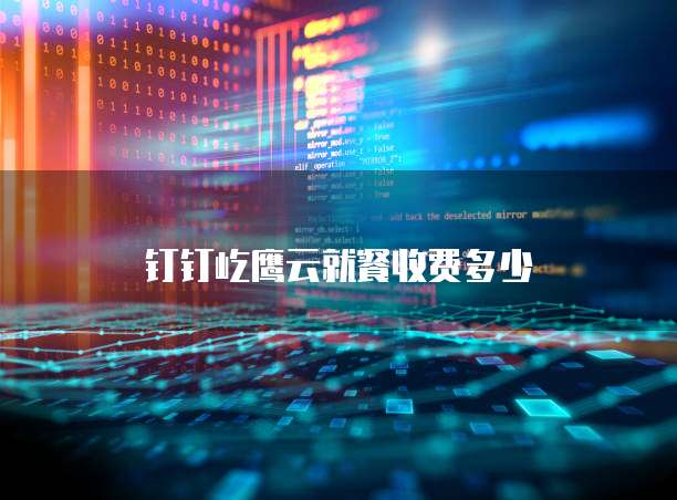 钉钉屹鹰云就餐收费多少