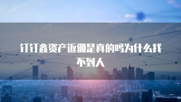 钉钉鑫资产返佣是真的吗为什么找不到人