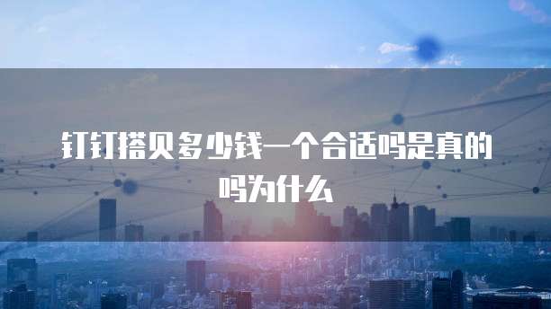 钉钉搭贝多少钱一个合适吗是真的吗为什么