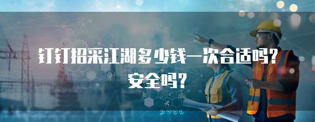 钉钉招采江湖多少钱一次合适吗?安全吗?