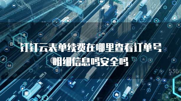 钉钉云表单续费在哪里查看订单号明细信息吗安全吗