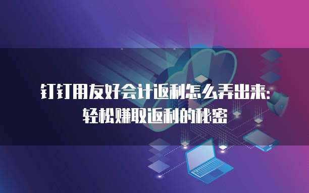 钉钉用友好会计返利怎么弄出来:轻松赚取返利的秘密