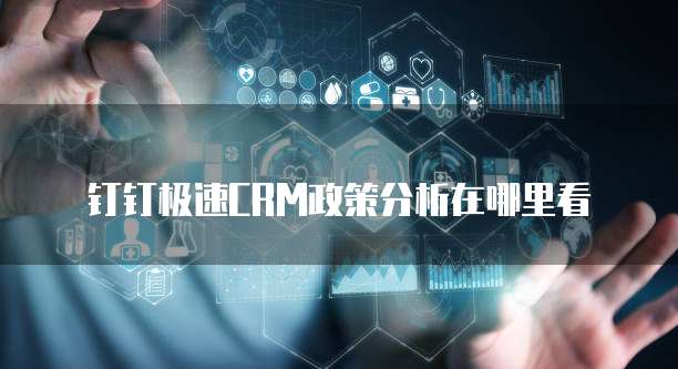 钉钉极速CRM政策分析在哪里看