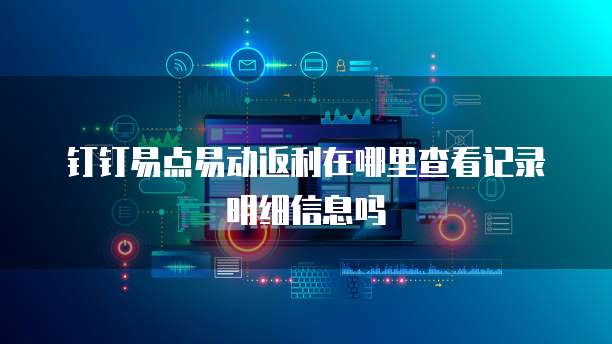 钉钉易点易动返利在哪里查看记录明细信息吗