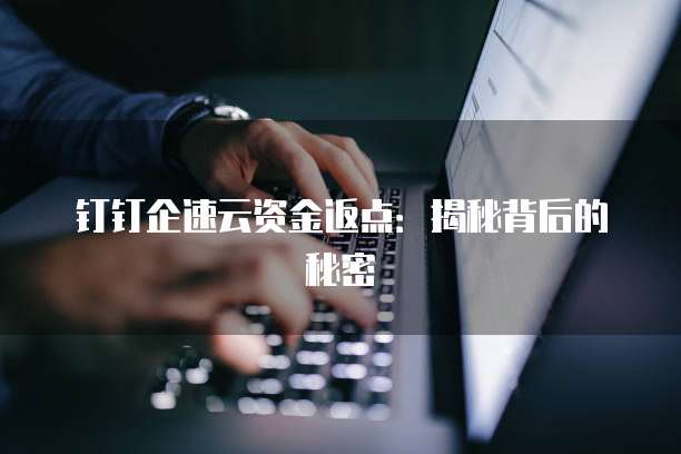 钉钉企速云资金返点:揭秘背后的秘密