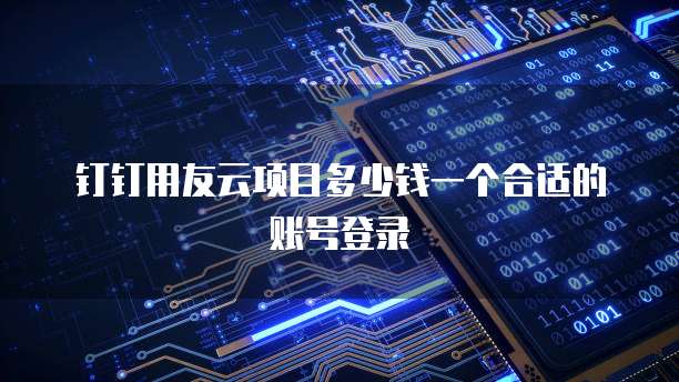 钉钉用友云项目多少钱一个合适的账号登录