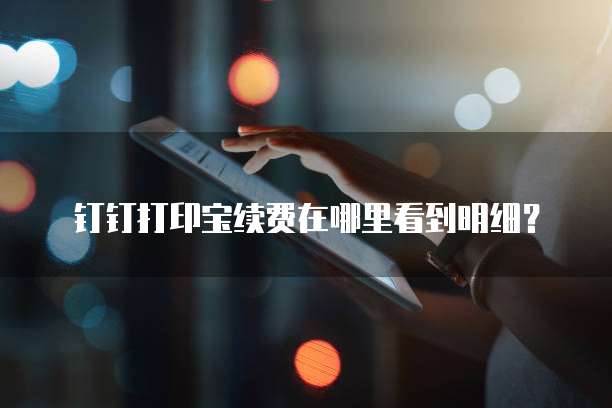 钉钉打印宝续费在哪里看到明细?