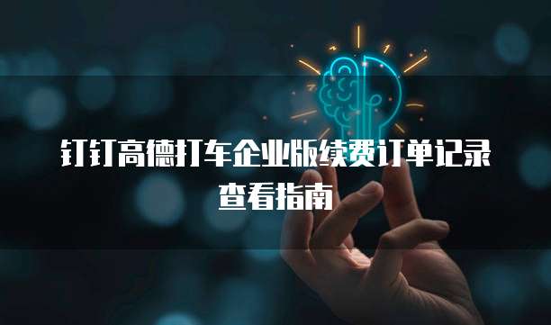 钉钉高德打车企业版续费订单记录查看指南