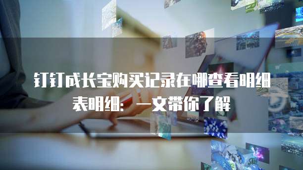 钉钉成长宝购买记录在哪查看明细表明细:一文带你了解
