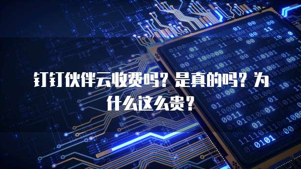 钉钉伙伴云收费吗?是真的吗?为什么这么贵?