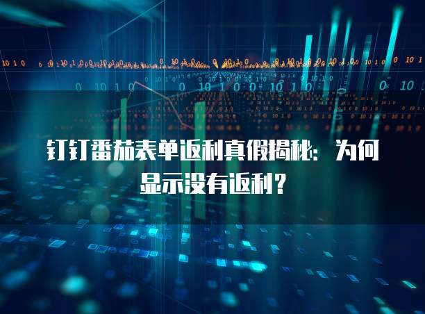钉钉番茄表单返利真假揭秘:为何显示没有返利?