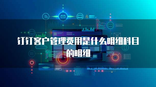 钉钉客户管理费用是什么明细科目的明细