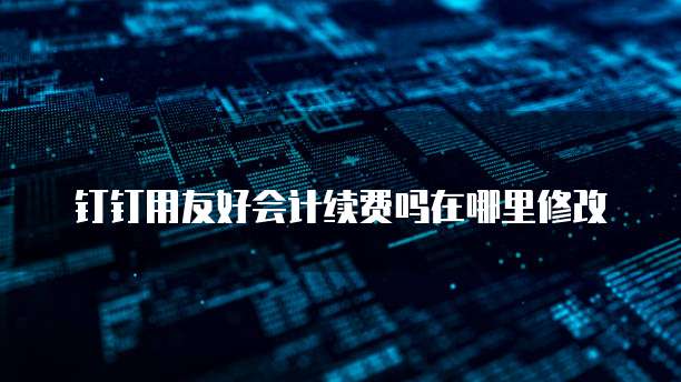 钉钉用友好会计续费吗在哪里修改