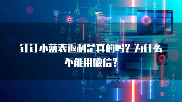 钉钉小蓝表返利是真的吗?为什么不能用微信?