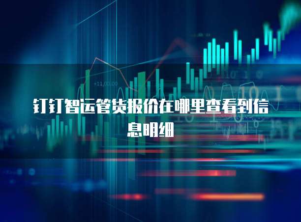 钉钉智运管货报价在哪里查看到信息明细