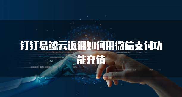 钉钉易鲸云返佣如何用微信支付功能充值