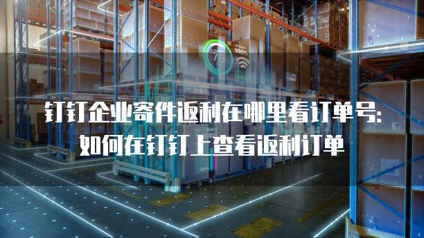 钉钉企业寄件返利在哪里看订单号:如何在钉钉上查看返利订单