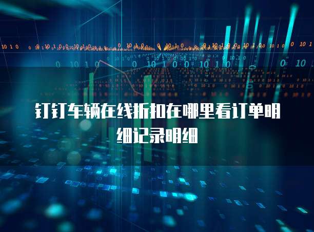 钉钉车辆在线折扣在哪里看订单明细记录明细