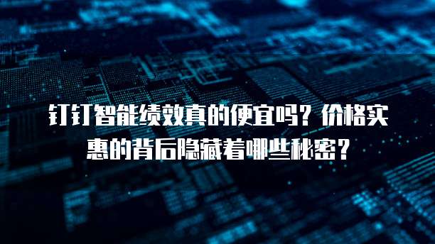钉钉智能绩效真的便宜吗?价格实惠的背后隐藏着哪些秘密?