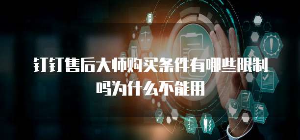 钉钉售后大师购买条件有哪些限制吗为什么不能用