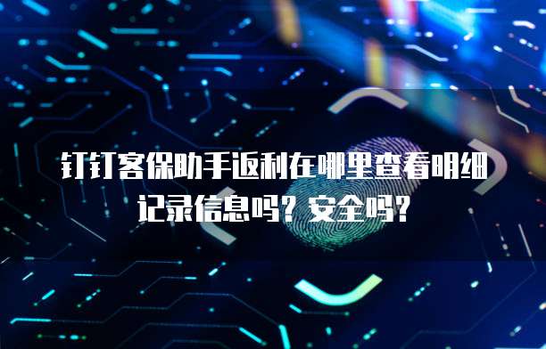 钉钉客保助手返利在哪里查看明细记录信息吗?安全吗?