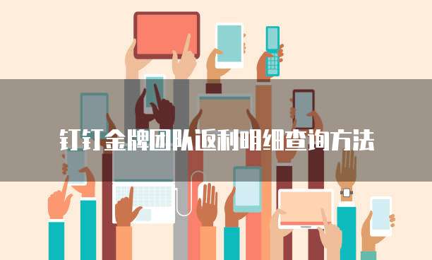钉钉金牌团队返利明细查询方法