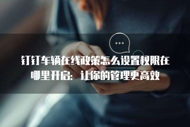 钉钉车辆在线政策怎么设置权限在哪里开启:让你的管理更高效