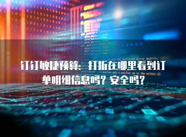钉钉敏捷预算:打折在哪里看到订单明细信息吗?安全吗?