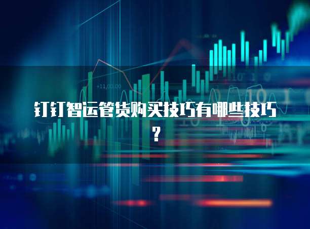 钉钉智运管货购买技巧有哪些技巧?
