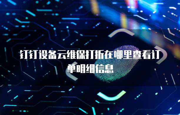 钉钉设备云维保打折在哪里查看订单明细信息