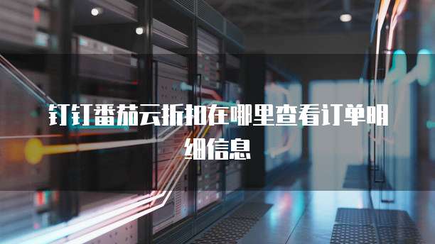 钉钉番茄云折扣在哪里查看订单明细信息