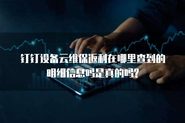 钉钉设备云维保返利在哪里查到的明细信息吗是真的吗?