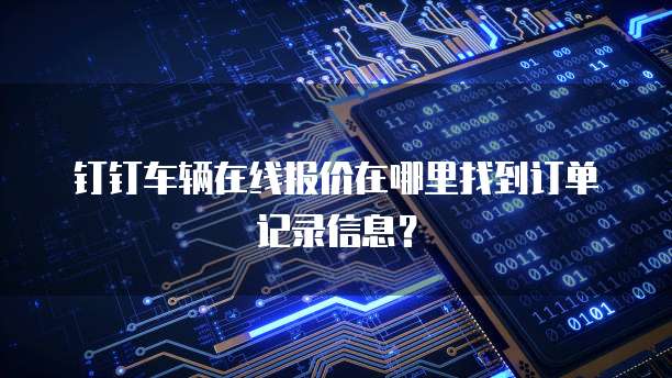 钉钉车辆在线报价在哪里找到订单记录信息?