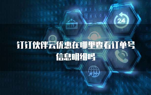 钉钉伙伴云优惠在哪里查看订单号信息明细吗