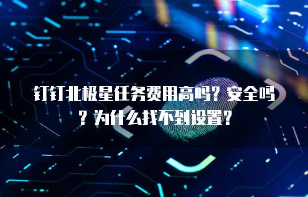 钉钉北极星任务费用高吗?安全吗?为什么找不到设置?