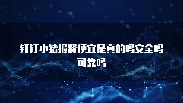 钉钉小猪报餐便宜是真的吗安全吗可靠吗