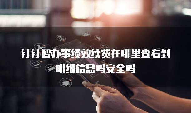 钉钉智办事绩效续费在哪里查看到明细信息吗安全吗